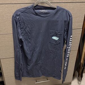 Vineyard Vines Men's Dark Blue Long Sleeve Tee